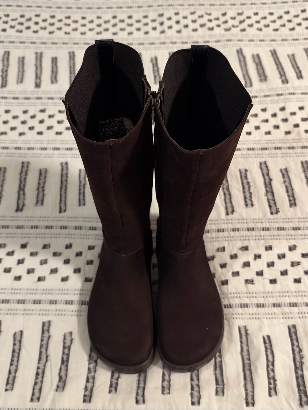 peerko Regina Brown Leather Tall Barefoot Boots Sz 37